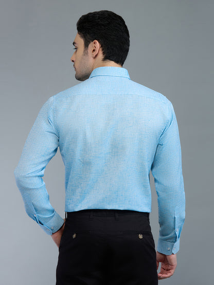 Blue - Allen Brown Men's Solid Shirt | Apollo Linen