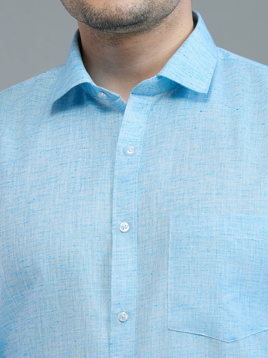 Blue - Allen Brown Men's Solid Shirt | Apollo Linen