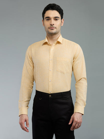 Peach - Allen Brown Men's Solid Shirt | Apollo Linen