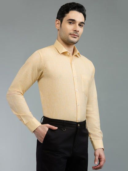 Peach - Allen Brown Men's Solid Shirt | Apollo Linen