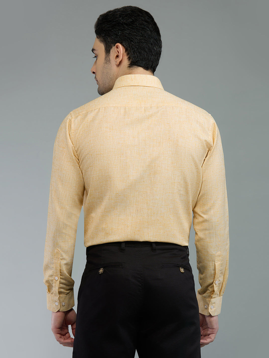 Peach - Allen Brown Men's Solid Shirt | Apollo Linen