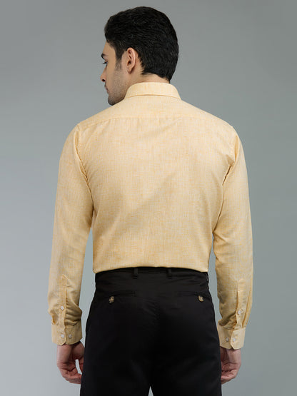 Peach - Allen Brown Men's Solid Shirt | Apollo Linen