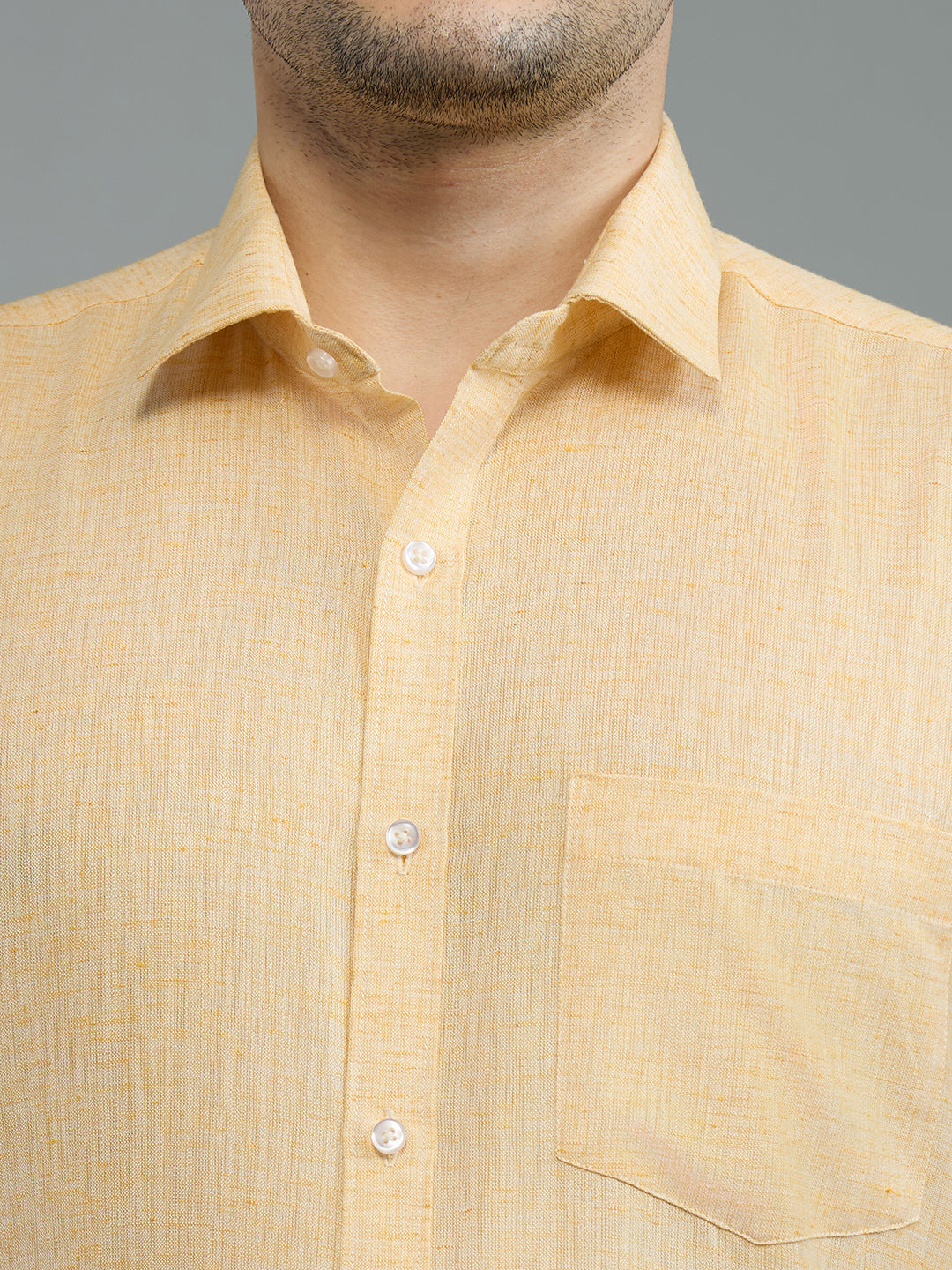 Peach - Allen Brown Men's Solid Shirt | Apollo Linen