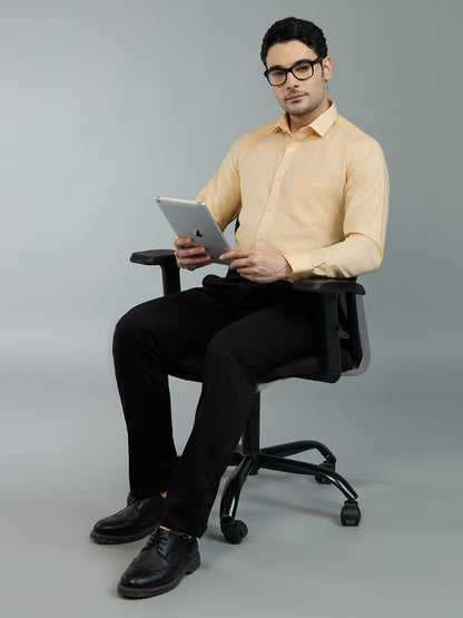 Peach - Allen Brown Men's Solid Shirt | Apollo Linen