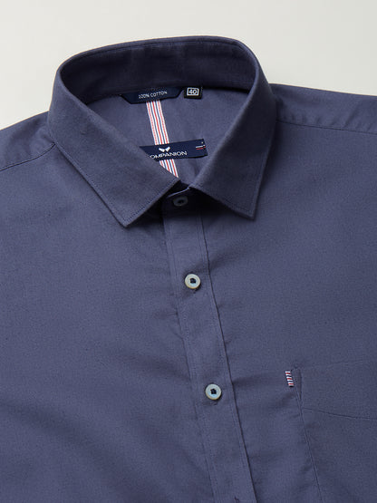 KOMPANION Men's Smart Office Plain Grey Shirt | Oxford