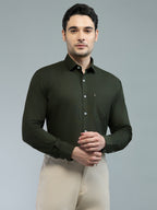 KOMPANION Men's Smart Office Mehendi Green Shirt | Oxford