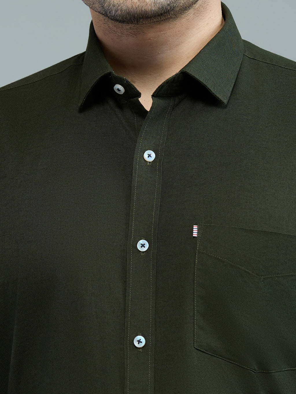 KOMPANION Men's Smart Office Mehendi Green Shirt | Oxford