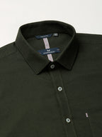 KOMPANION Men's Smart Office Mehendi Green Shirt | Oxford