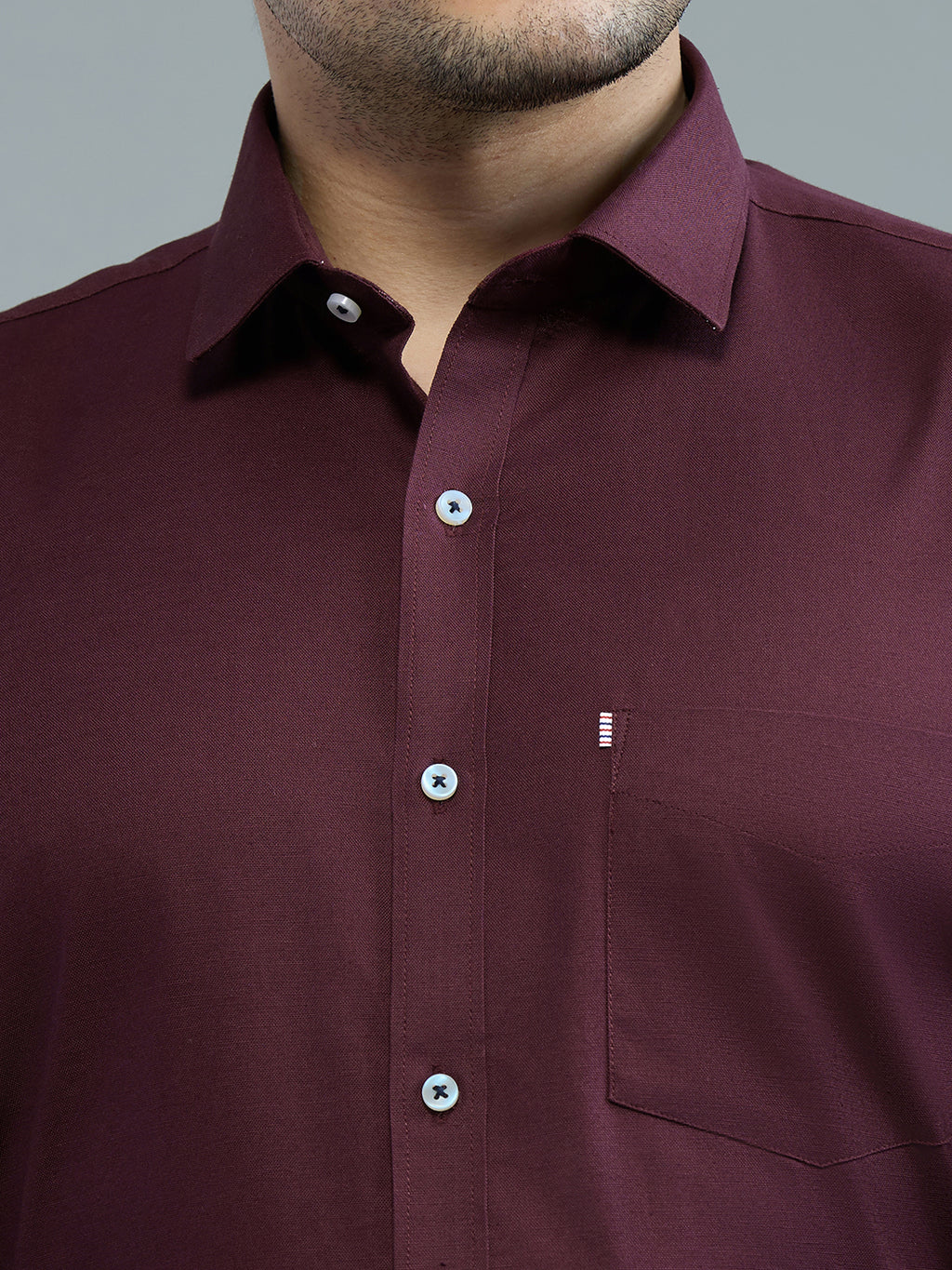 KOMPANION Men's Smart Office Wine Plain Shirt | Oxford