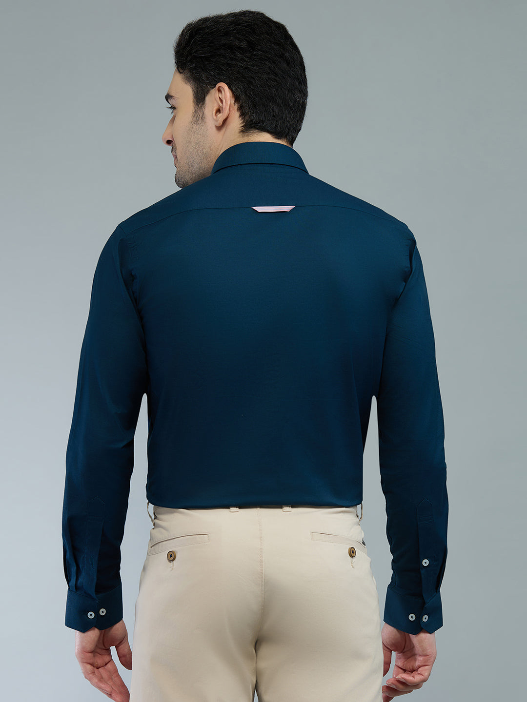 KOMPANION Men's Smart Office Wear Teal Blue Shirt | Oxford