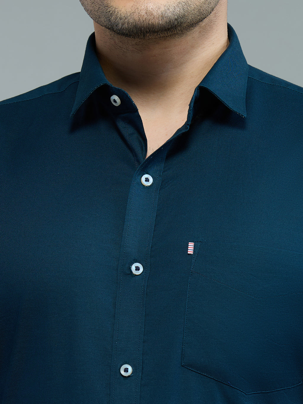 KOMPANION Men's Smart Office Wear Teal Blue Shirt | Oxford