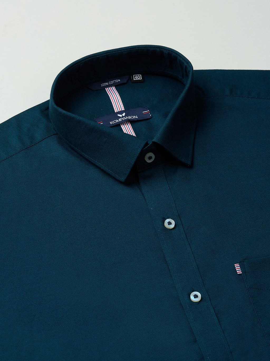 KOMPANION Men's Smart Office Wear Teal Blue Shirt | Oxford