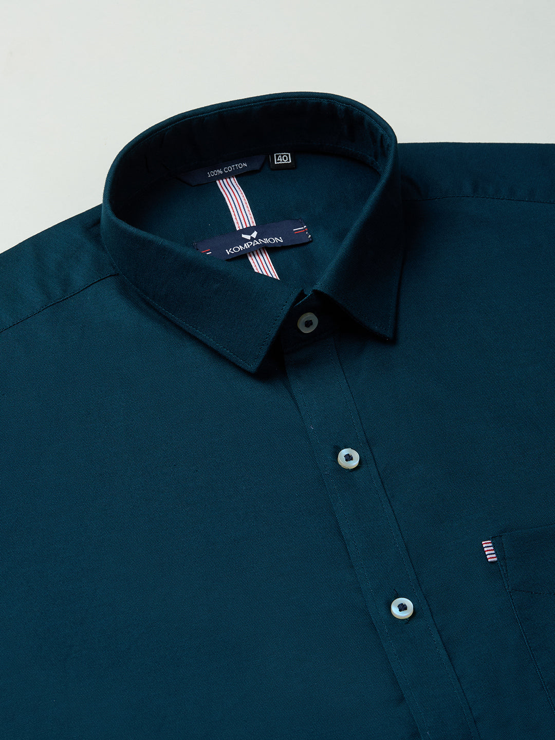 KOMPANION Men's Smart Office Wear Teal Blue Shirt | Oxford