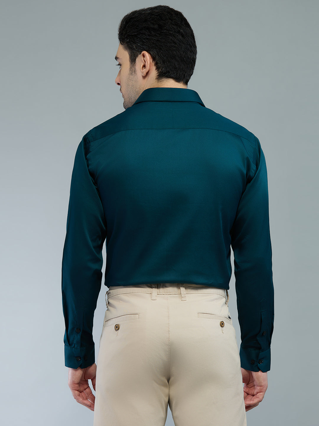 Bottle Green - Kompanion Men's Solid Shirt | Lycra