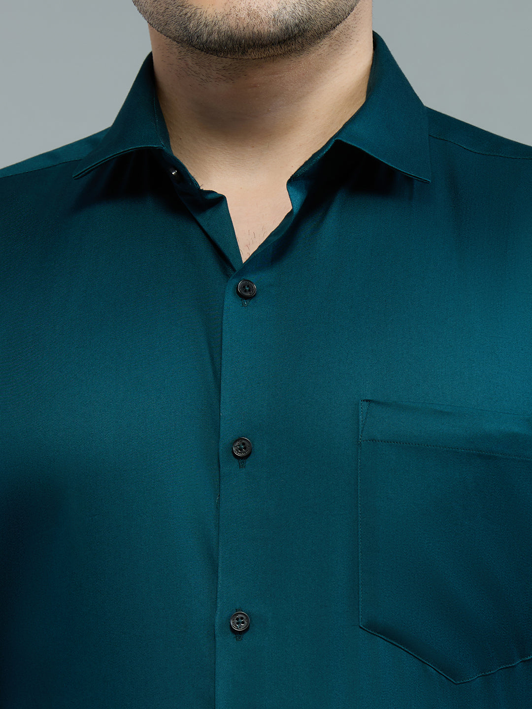 Bottle Green - Kompanion Men's Solid Shirt | Lycra