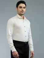 Cream - Kompanion Men's Solid Shirt | Lycra