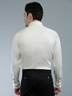 Cream - Kompanion Men's Solid Shirt | Lycra
