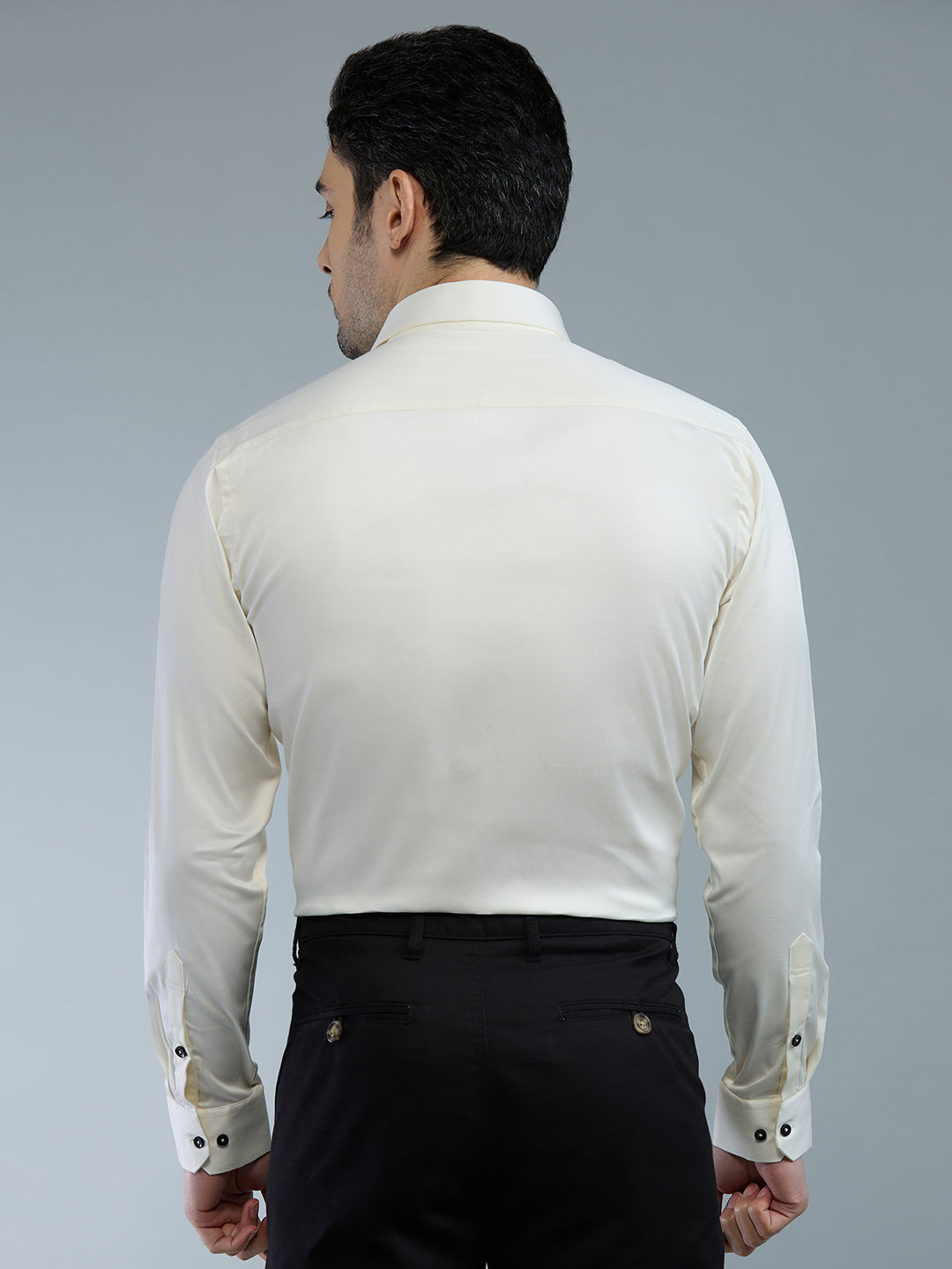 Cream - Kompanion Men's Solid Shirt | Lycra