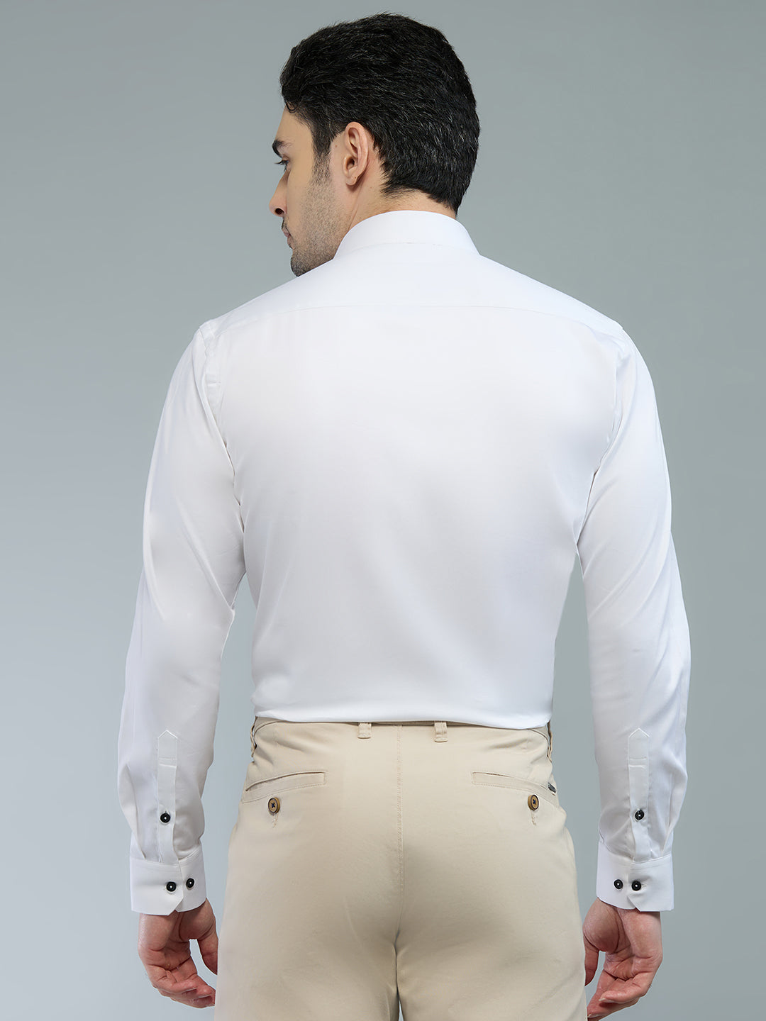 Plain White - Kompanion Men's Solid Shirt | Lycra