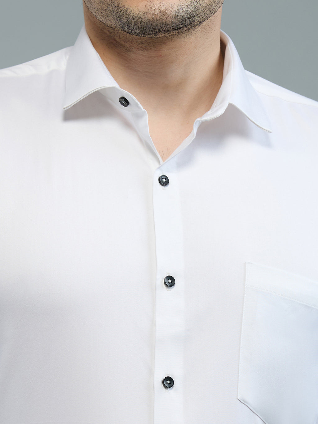 Plain White - Kompanion Men's Solid Shirt | Lycra