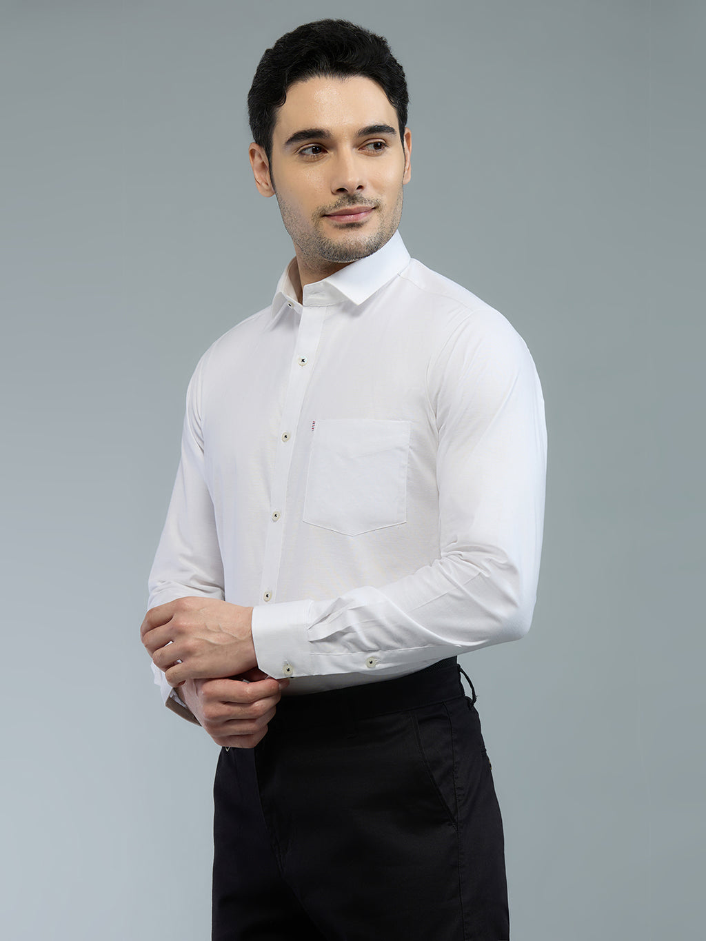 KOMPANION Men's Smart Office Wear White Plain Shirt | Oxford