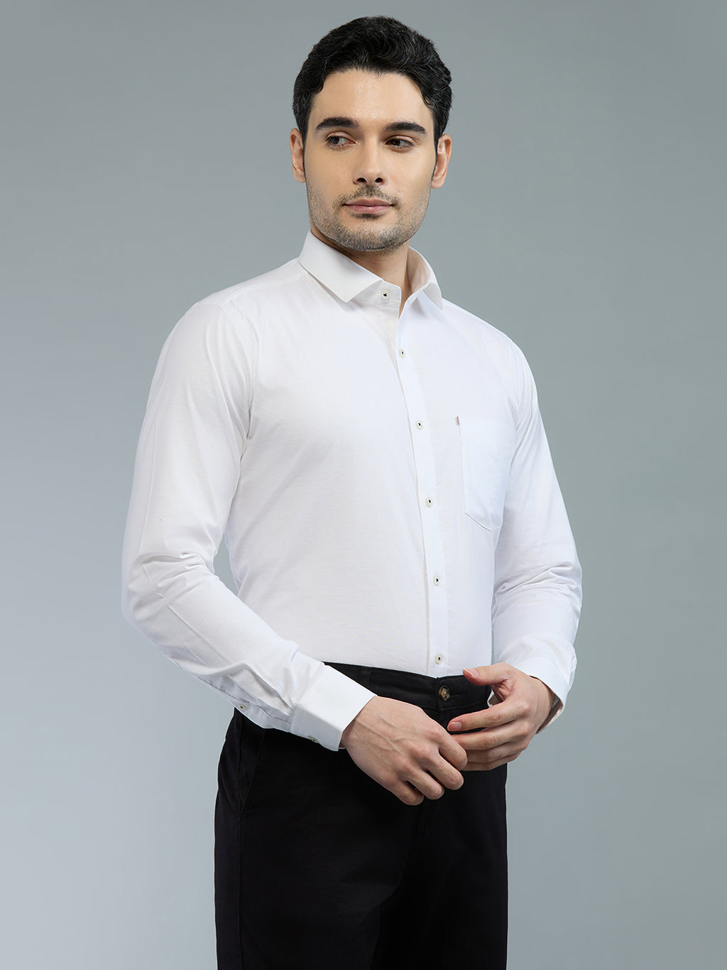 KOMPANION Men's Smart Office Wear White Plain Shirt | Oxford