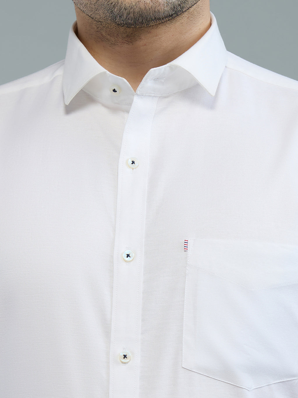 KOMPANION Men's Smart Office Wear White Plain Shirt | Oxford