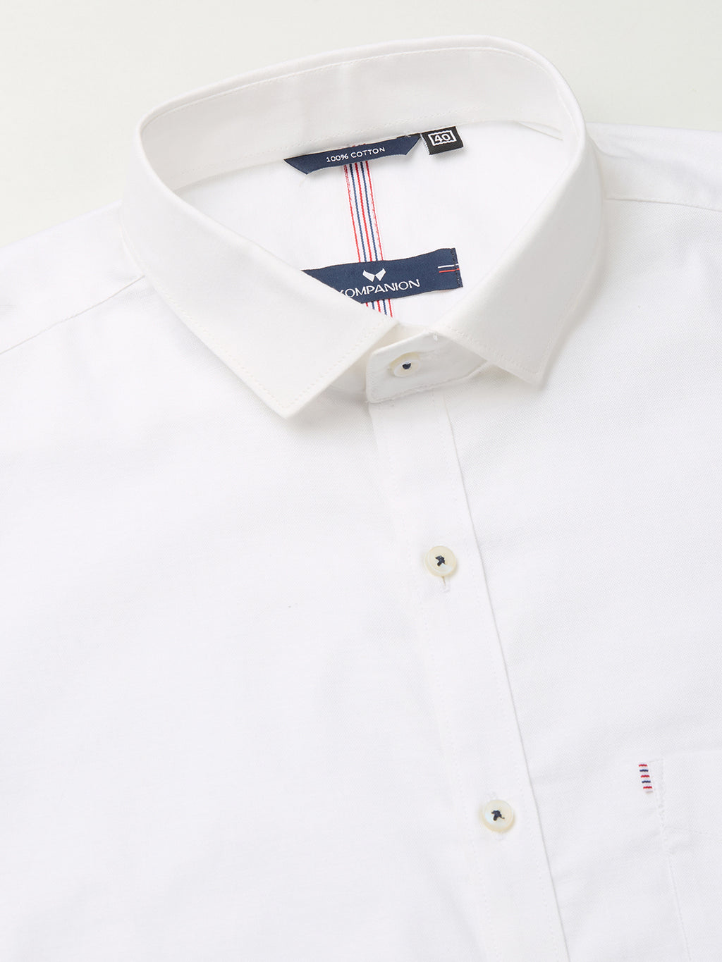 KOMPANION Men's Smart Office Wear White Plain Shirt | Oxford