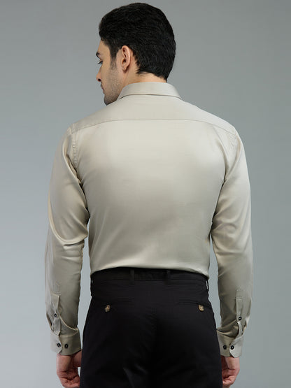 Dove Grey - Kompanion Men's Solid Shirt | Lycra