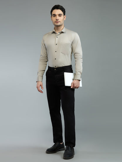 Dove Grey - Kompanion Men's Solid Shirt | Lycra