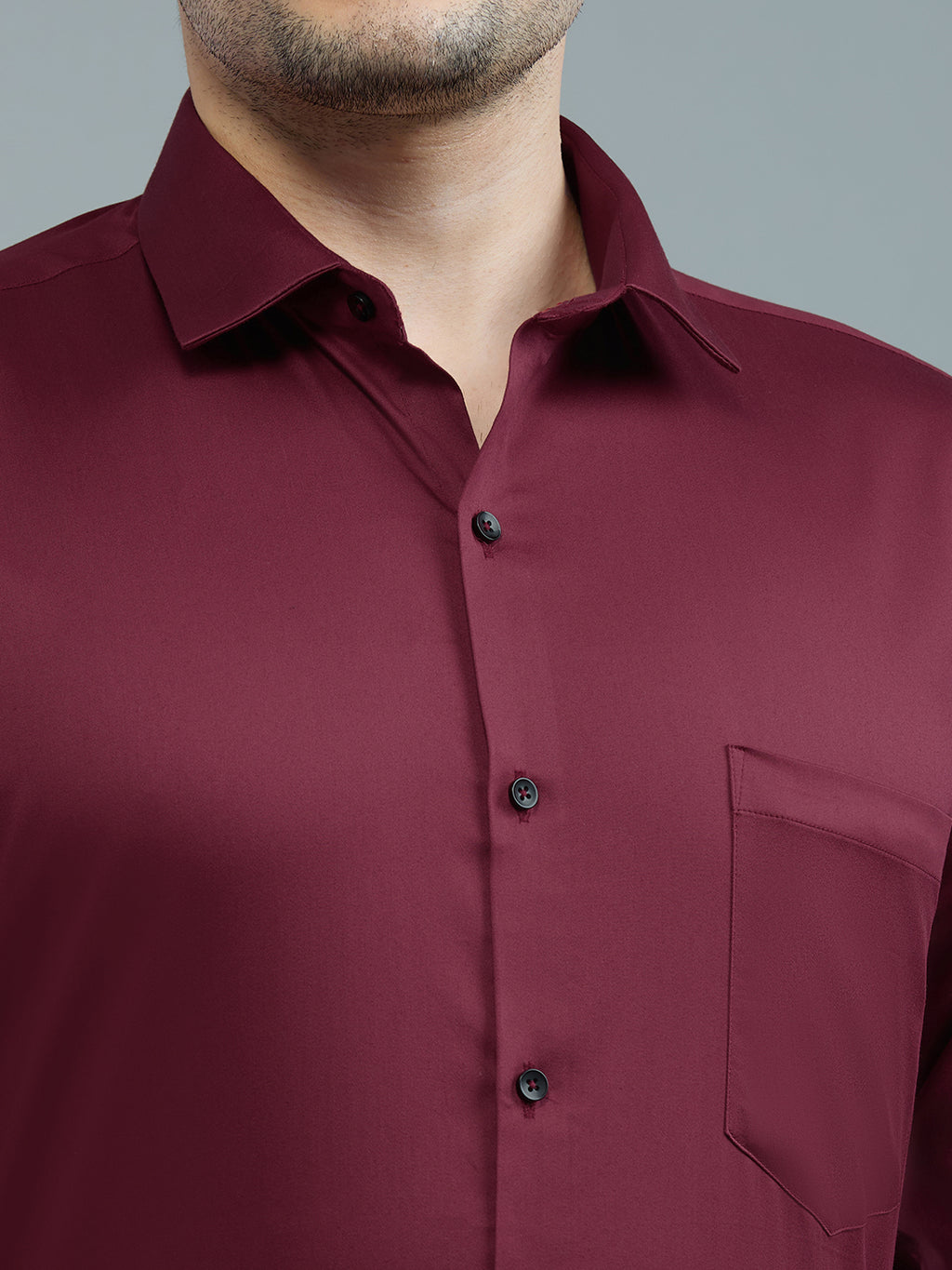 Rani Pink - Kompanion Men's Solid Shirt | Lycra