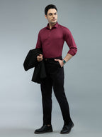 Rani Pink - Kompanion Men's Solid Shirt | Lycra