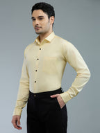 Light Yellow - Kompanion Men's Solid Shirt | Lycra