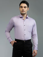 Light Purple - Kompanion Men's Solid Shirt | Lycra