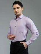 Light Purple - Kompanion Men's Solid Shirt | Lycra