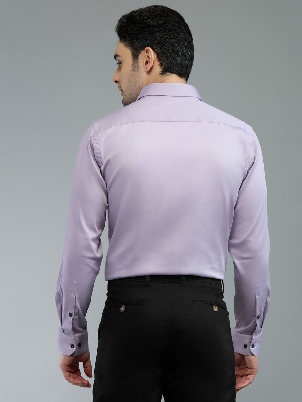 Light Purple - Kompanion Men's Solid Shirt | Lycra
