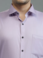 Light Purple - Kompanion Men's Solid Shirt | Lycra