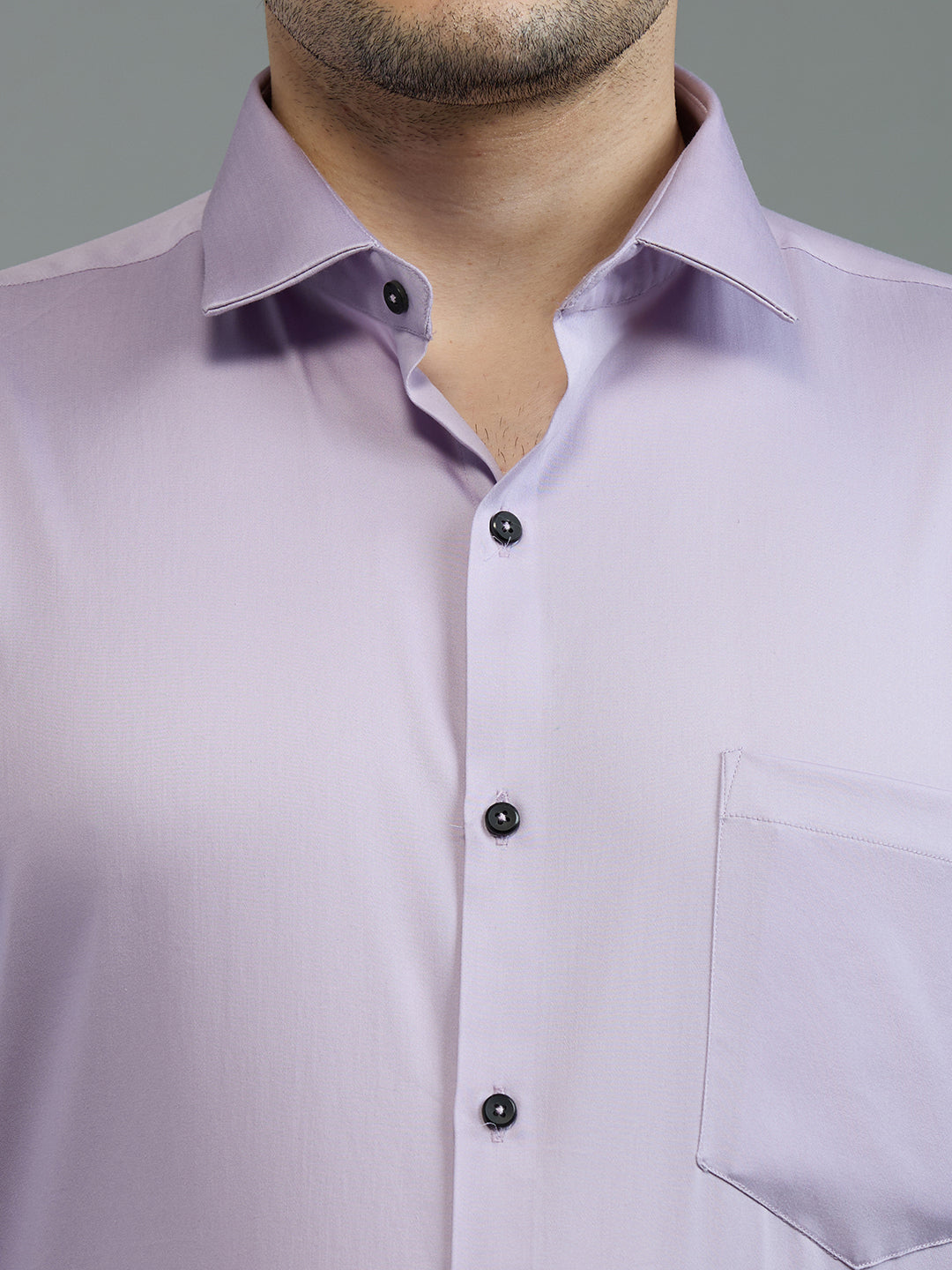 Light Purple - Kompanion Men's Solid Shirt | Lycra
