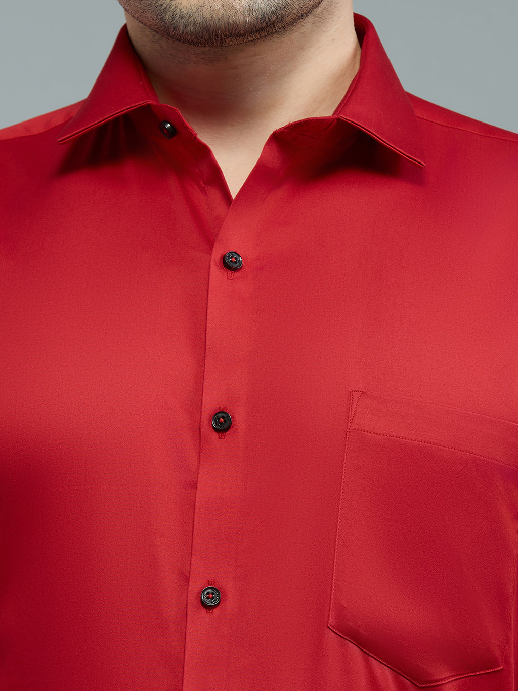Red - Kompanion Men's Solid Shirt | Lycra