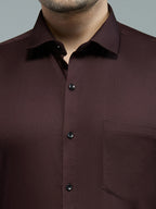 Brown - Kompanion Men's Solid Shirt | Lycra