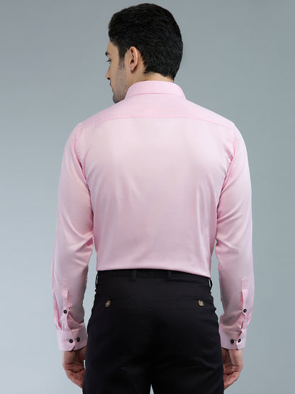 Baby Pink - Kompanion Men's Solid Shirt | Lycra