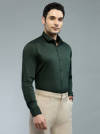 Hunter Green - Kompanion Men's Solid Shirt | Lycra