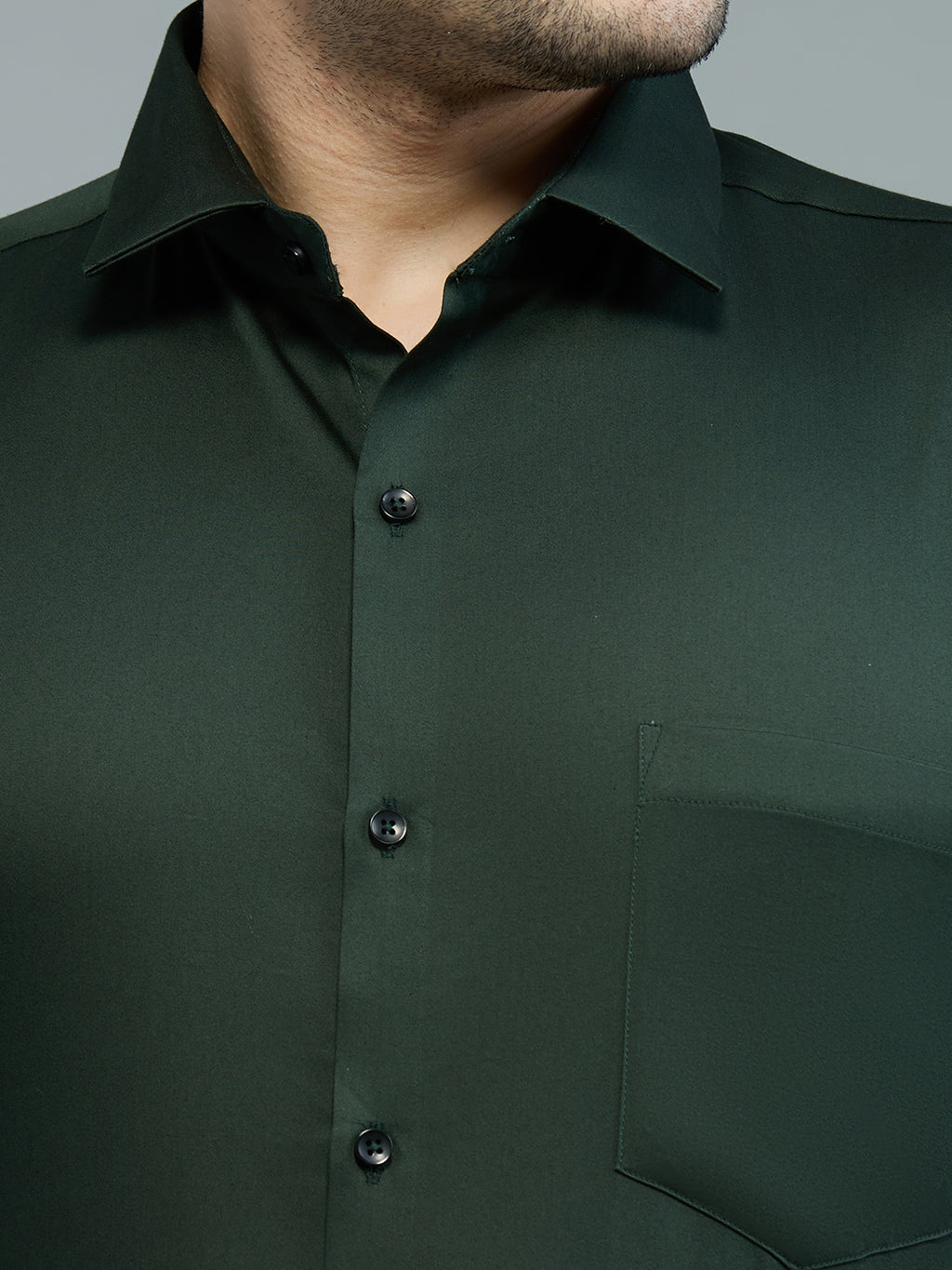 Hunter Green - Kompanion Men's Solid Shirt | Lycra