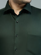 Hunter Green - Kompanion Men's Solid Shirt | Lycra