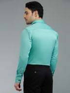 Pista Green - Kompanion Men's Solid Shirt | Lycra