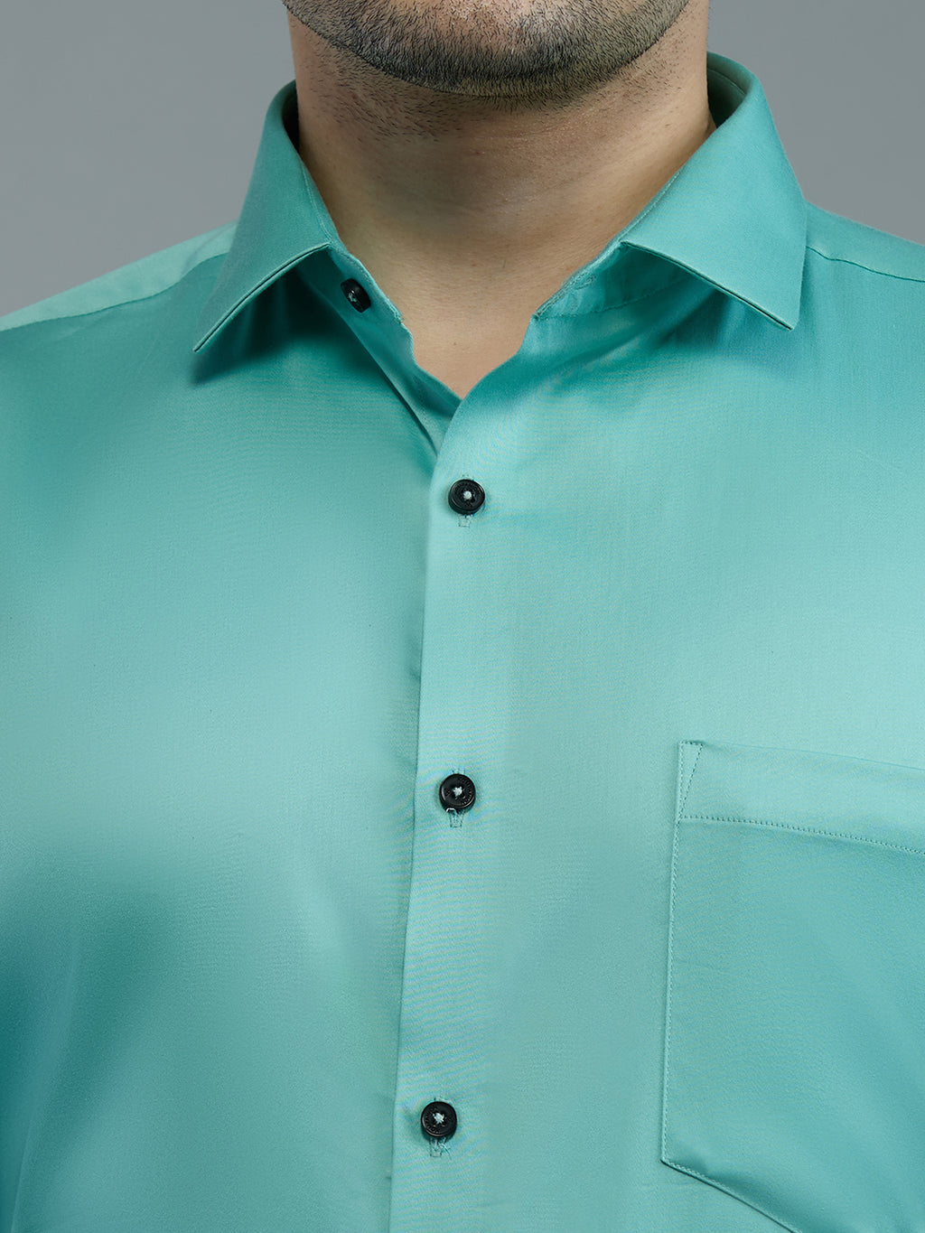 Pista Green - Kompanion Men's Solid Shirt | Lycra