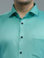 Pista Green - Kompanion Men's Solid Shirt | Lycra