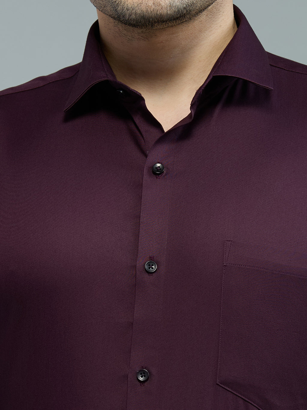 Wine - Kompanion Men's Solid Shirt | Lycra
