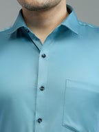 Grey - Kompanion Men's Solid Shirt | Lycra